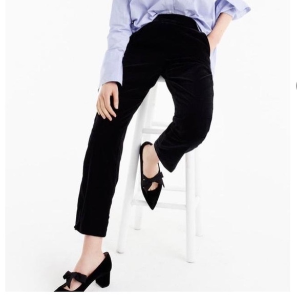 J Crew Pull-on Peyton pant in black velvet, size 8. NWT - Picture 2 of 5